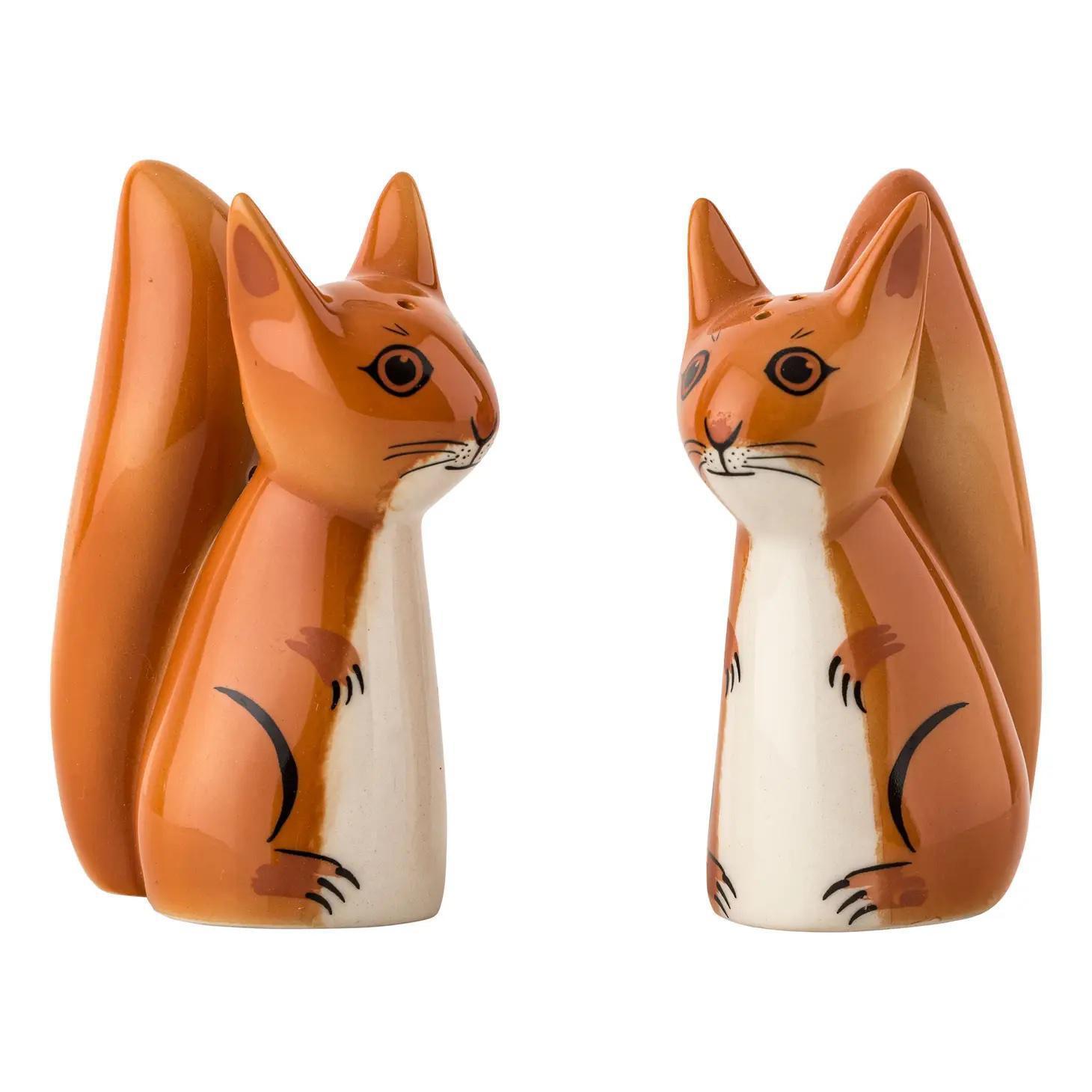 Squirrel Salt and Pepper Shakers Handmade Ceramic The Sparkle Barn