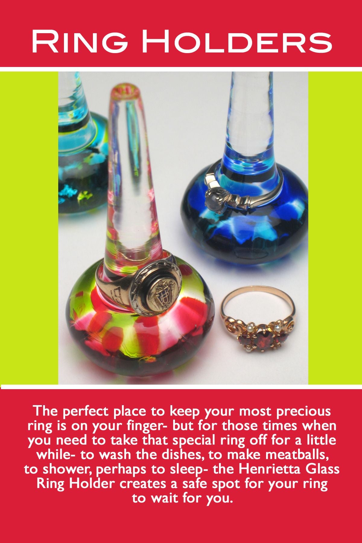 Hand blown glass ring holder store
