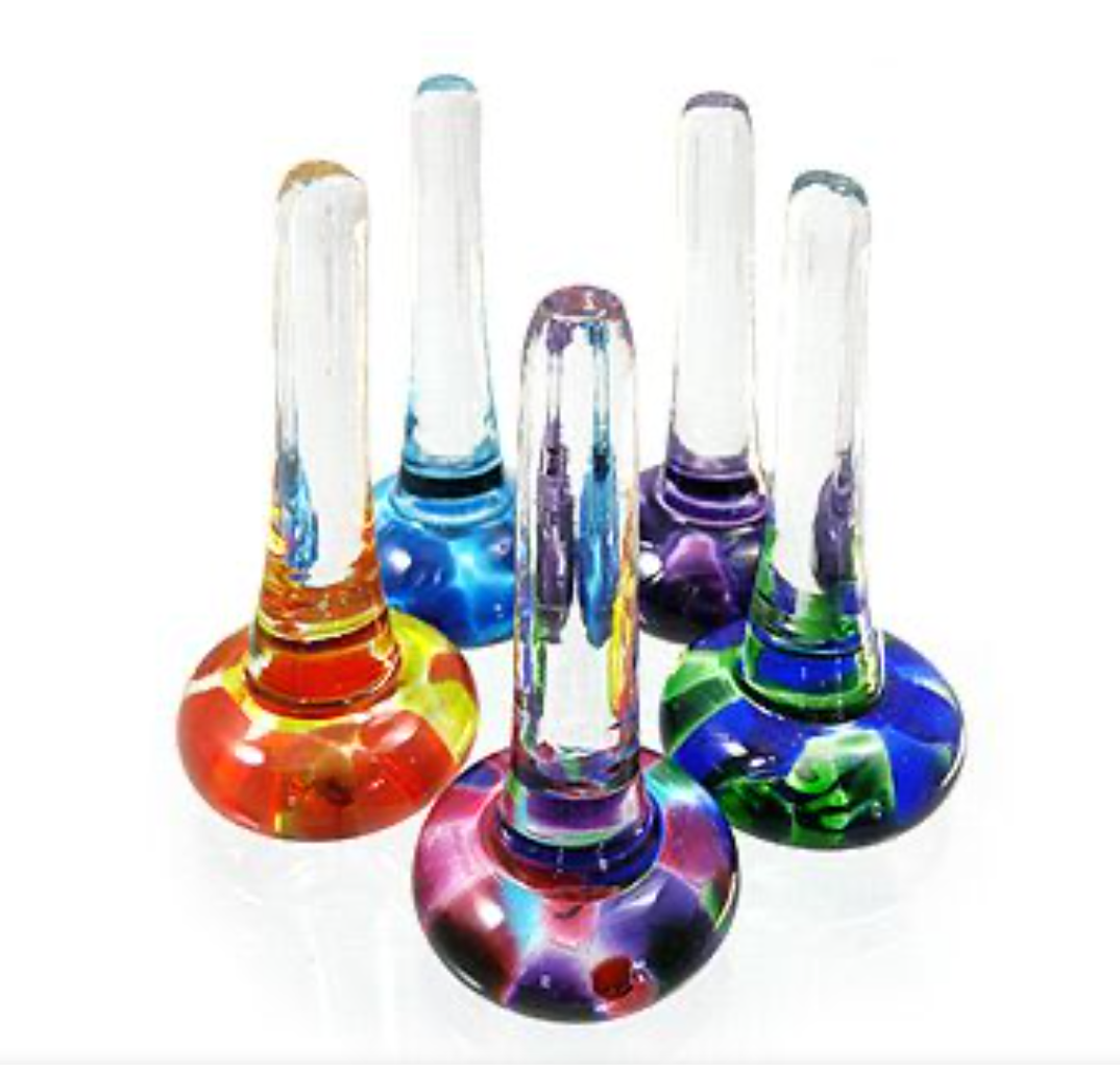 Blown glass top ring holder