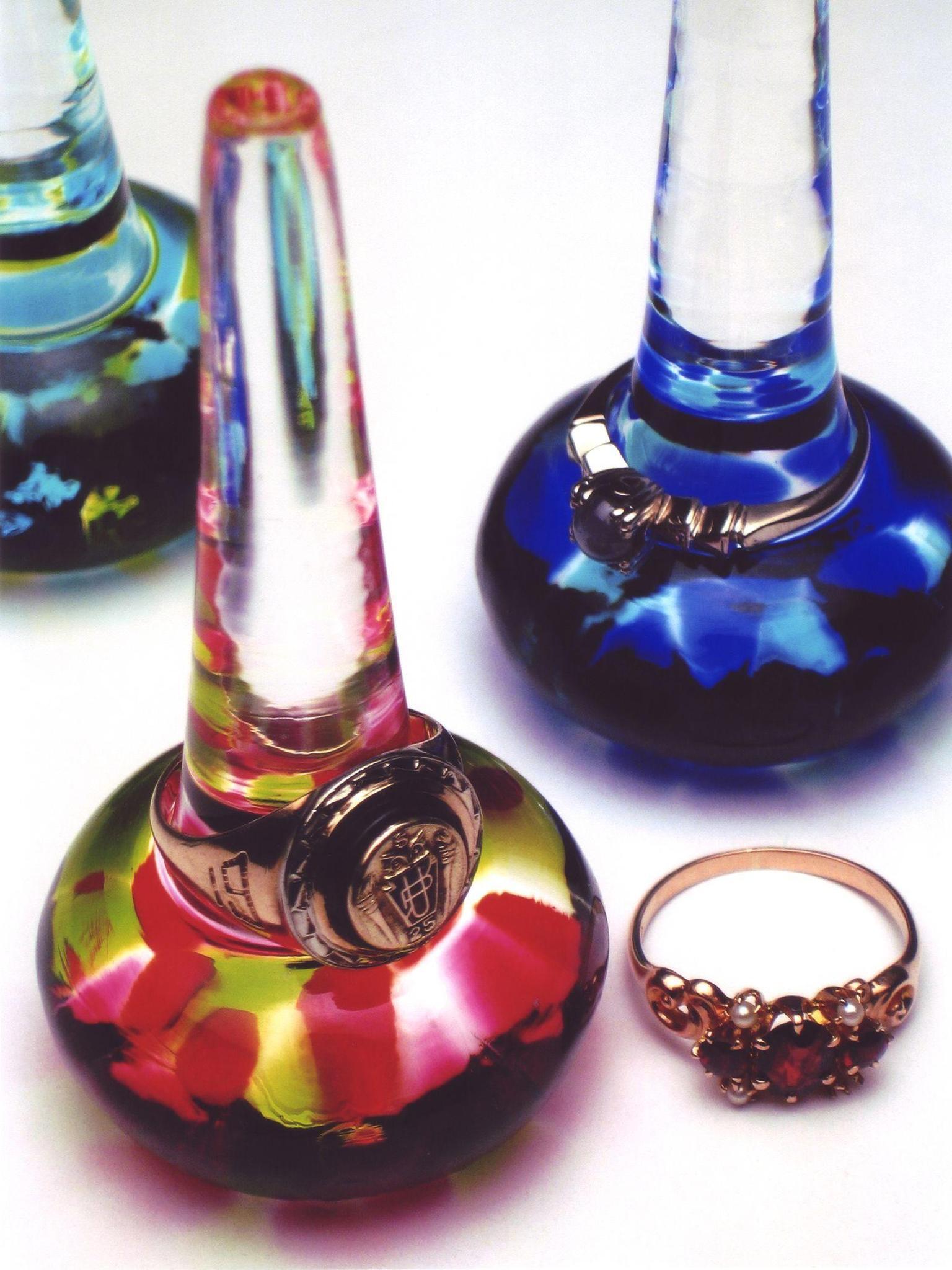 Hand blown glass ring holder clearance