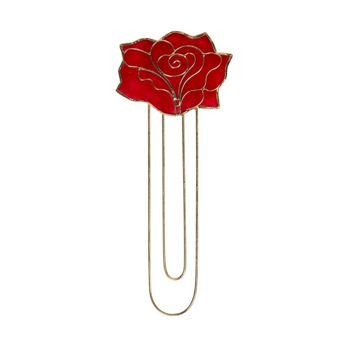 Red Rose Velvet Ribbon Bookmark